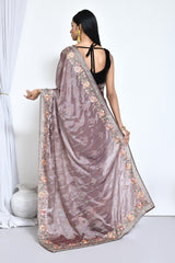 Mesmerising Mauve Satin silk saree