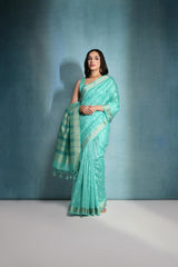 Serene Sea Green silk saree