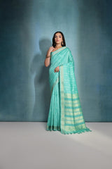 Serene Sea Green silk saree