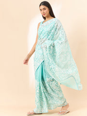 Serene Sky blue Organza Saree