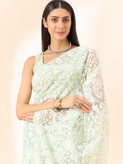 Pista Green Organza Saree