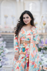 Off white multicolored Readymade Sharara suit