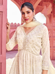 Nakshatra Off white Mirrored Sharara set