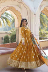 Nakshatra Yellow Indian gown for women