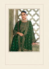 Nakshatra Bottle green Pashmina suit