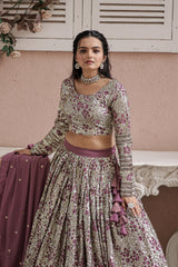 Nakshatra Wine sequined Lehenga