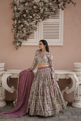 Nakshatra Wine sequined Lehenga
