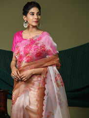 Nakshatra Blissful Brown organza saree