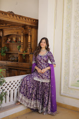 Nakshatra Readymade Purple Gharara suit