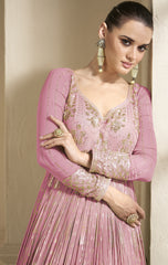 Nakshatra Rose Pink Georgette Anarkali suit