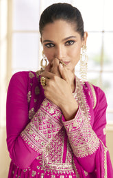 Nakshatra Magenta Georgette Anarkali suit