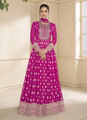 Nakshatra Magenta Georgette Anarkali suit