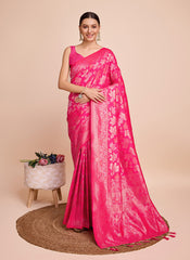 Nakshatra Pink Handloom saree