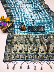 Nakshatra Blue Sibori print designer saree