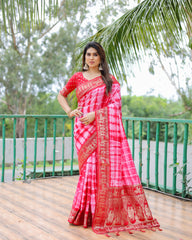 Nakshatra Pink Sibori Print Designer saree