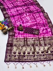 Nakshatra Purple Sibori Print Designer saree