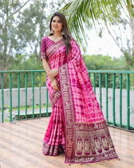 Nakshatra Purple Sibori Print Designer saree