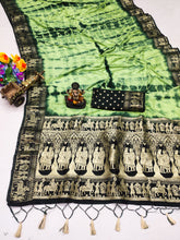 Nakshatra Green Sibori Print Designer saree