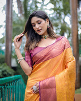 Nakshatra Yellow Kanjivaram silk saree