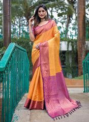 Nakshatra Yellow Kanjivaram silk saree