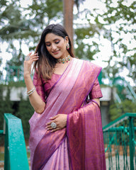 Nakshatra Lavender Kanjivaram silk saree