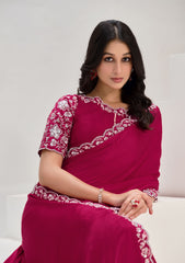 Nakshatra Pink Silk Saree