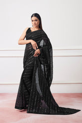 Nakshatra Black Embroidery Saree