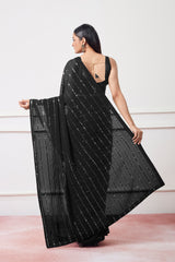 Nakshatra Black Embroidery Saree