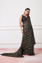 Nakshatra Black Embroidery Saree