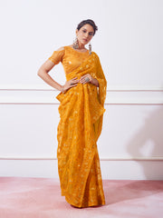 Nakshatra Mustard Embroidery Saree
