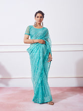 Nakshatra Blue Embroidery Saree