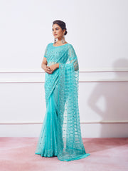 Nakshatra Blue Embroidery Saree