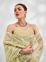 Nakshatra Lime Embroidery Saree