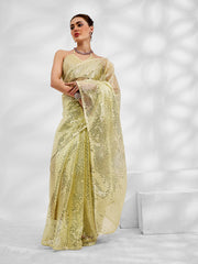 Nakshatra Lime Embroidery Saree
