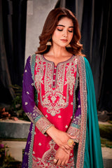 Nakshatra Pink - Purple Party wear Pakistani salwar suit