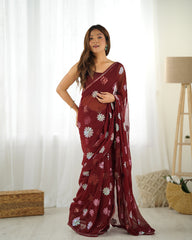 Nakshatra Coffee sequinned saree