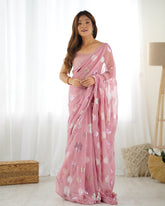 Nakshatra Onion sequinned saree