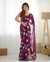Nakshatra Wine sequinned saree