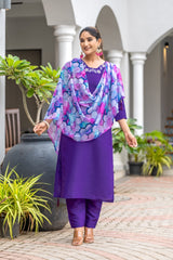 Nakshatra Readymade Purple Chanderi suit