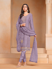 Nakshatra Lavender Embroided Organza Suit