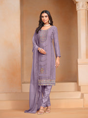 Nakshatra Lavender Embroided Organza Suit