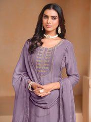 Nakshatra Lavender Embroided Organza Suit