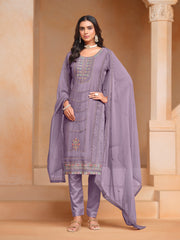 Nakshatra Lavender Embroided Organza Suit