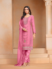 Nakshatra Pink Embroided Organza Suit