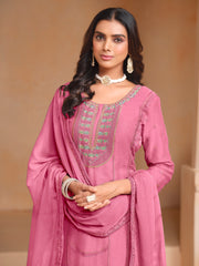 Nakshatra Pink Embroided Organza Suit