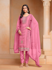 Nakshatra Pink Embroided Organza Suit