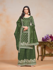 Nakshatra Green Party Wear Palazzo Set