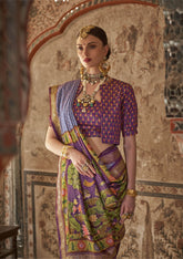 Nakshatra Royal Purple Viscose Silk saree