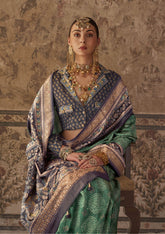 Nakshatra Royal Green Viscose Silk saree