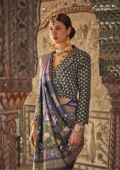 Nakshatra Royal Purple Viscose Silk saree